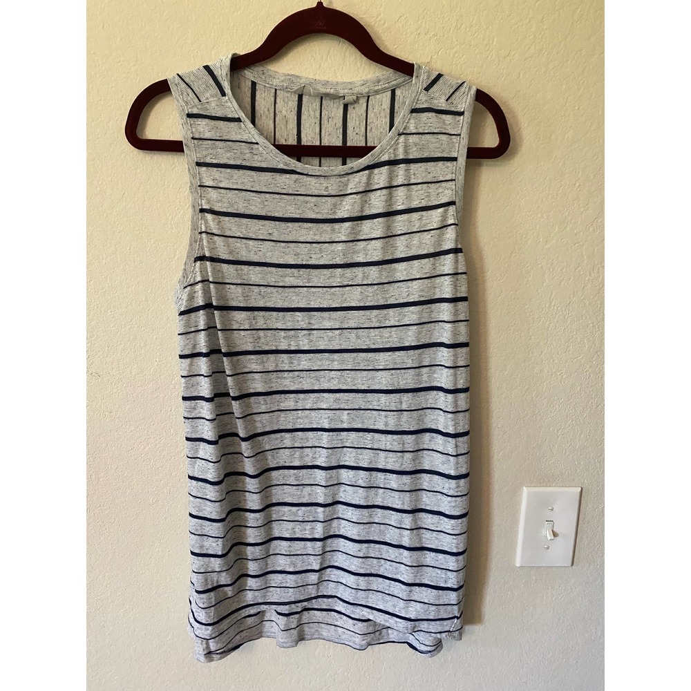 Athleta gray black striped tank M